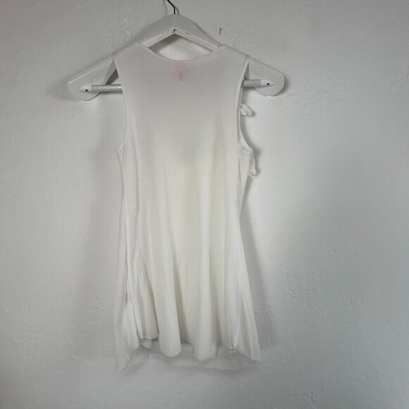 Sweet Pea By Stacy Frati Womens White Sleeveless Top With Floral Detail Small - Picture 2 of 9